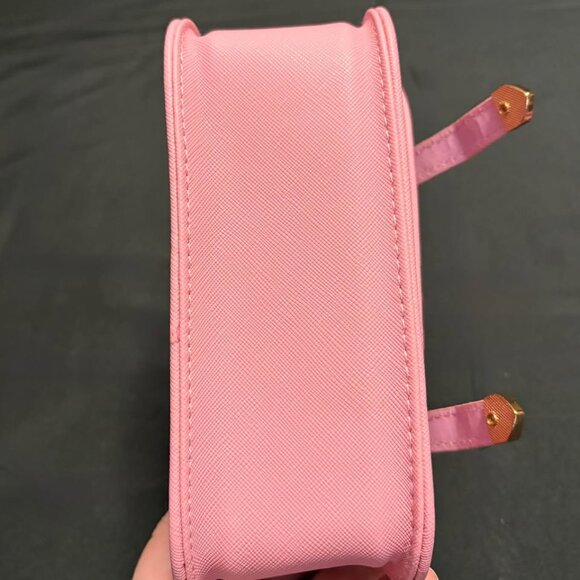 Mini Pink Faux‎ Leather Shoulder/Crossbody Bag w/Bow Accent Coquette Girl - Picture 7 of 12